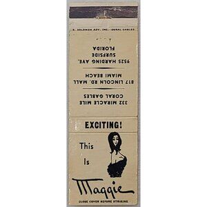 Matchbook This is Maggie Coral Gables Miami Beach Surfside FL Florida Fashion FS